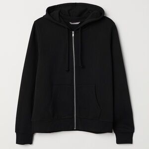 NEW BLACK ZIP UP HOODIE